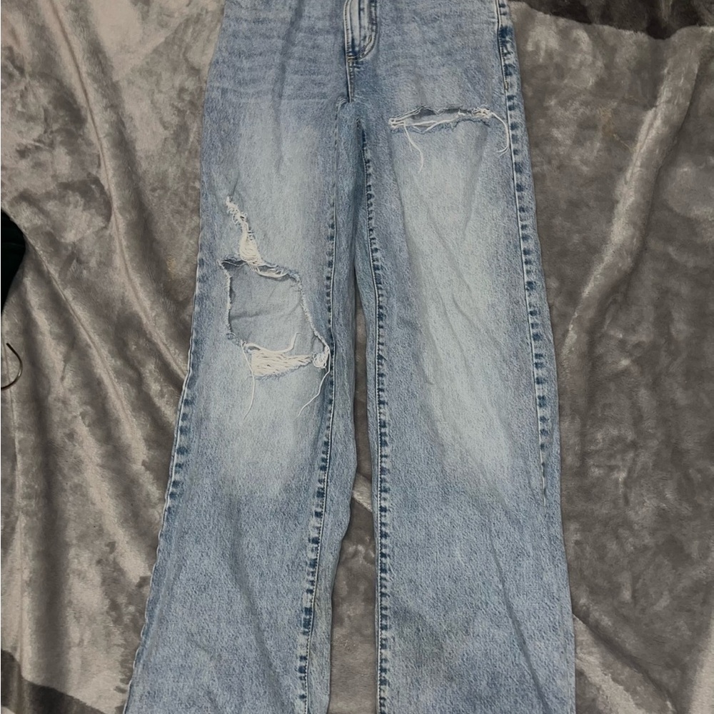 Garage light blue ripped baggy jeans